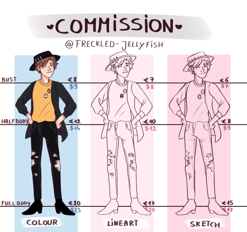 Hi guys ! commissions are open :))And for the month of february it’s 50% off for a second char