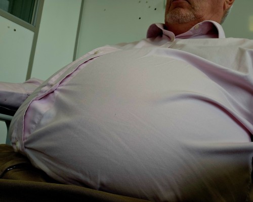 Office Fat Guy And Double Chin Developing