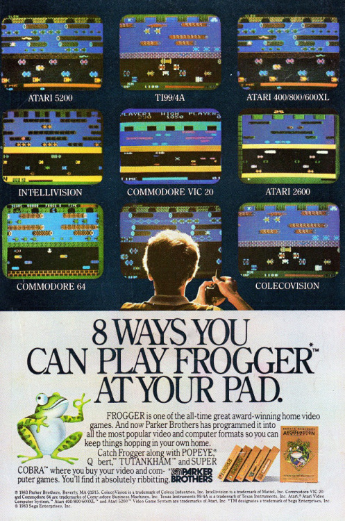 Frogger - Video Game Cartridge Ad (1984)Scan by Jimmy Tyler