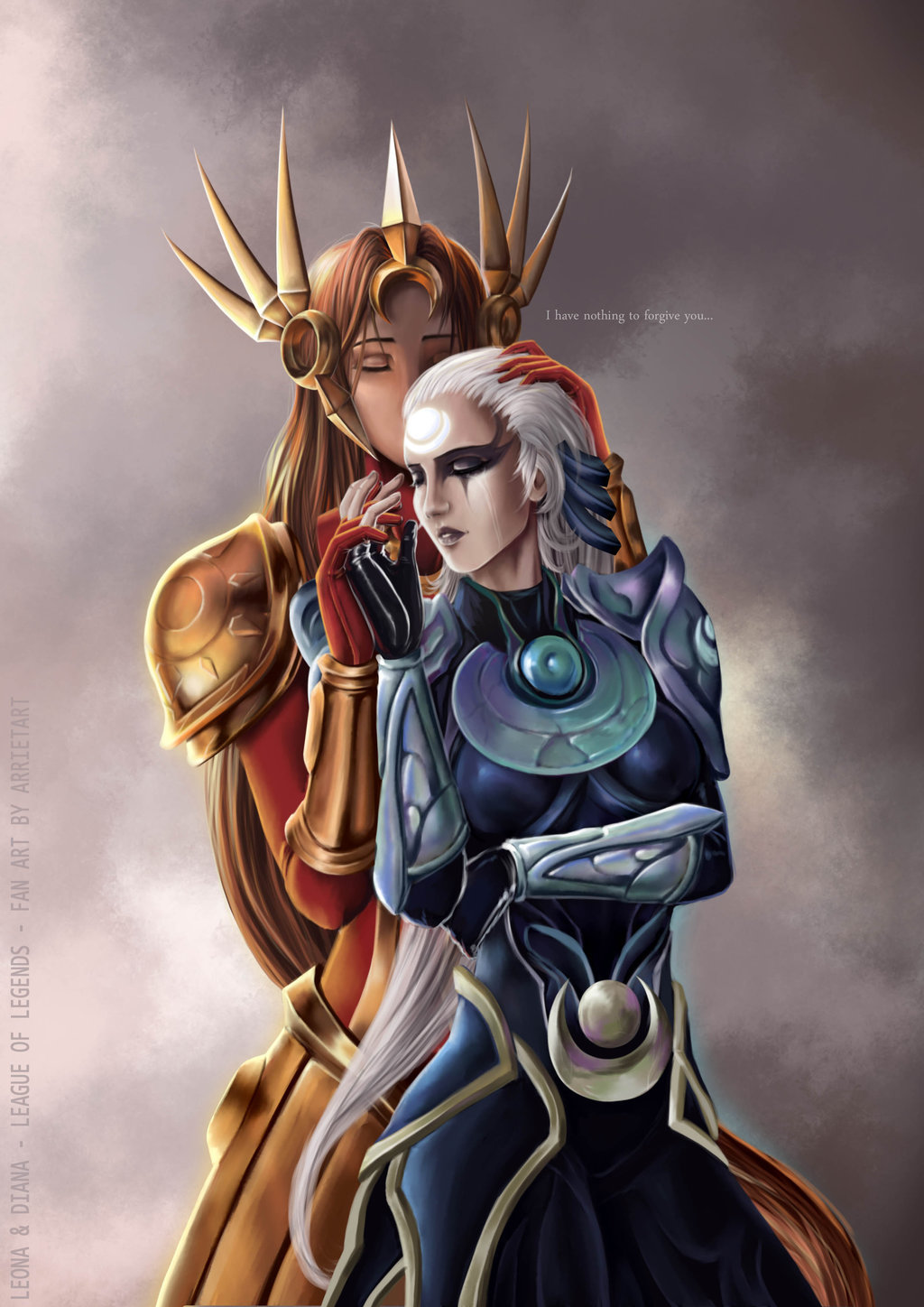 league-of-legends-sexy-girls:  Leona x Diana League of Legends by Arrietart 