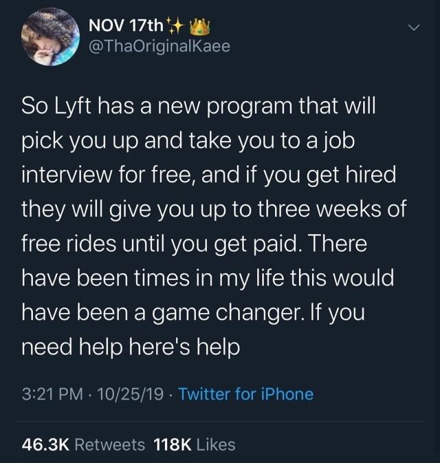 el-shab-hussein:autismserenity:el-shab-hussein:Check if your city has this program!!!Lyft Launches Jobs Access Program in 35+ Cities with National Partners Including Goodwill®, United Way, and The USO — Lyft BlogPlease boost this!!!Lyft does not know
