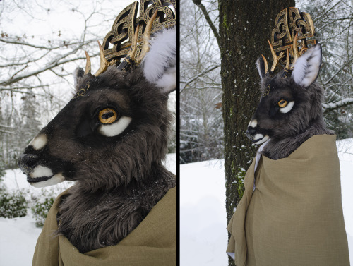 The celtic deer! Featuring gold leaf antlers, eyes, and tongue, and hand-painted detail work. All pa