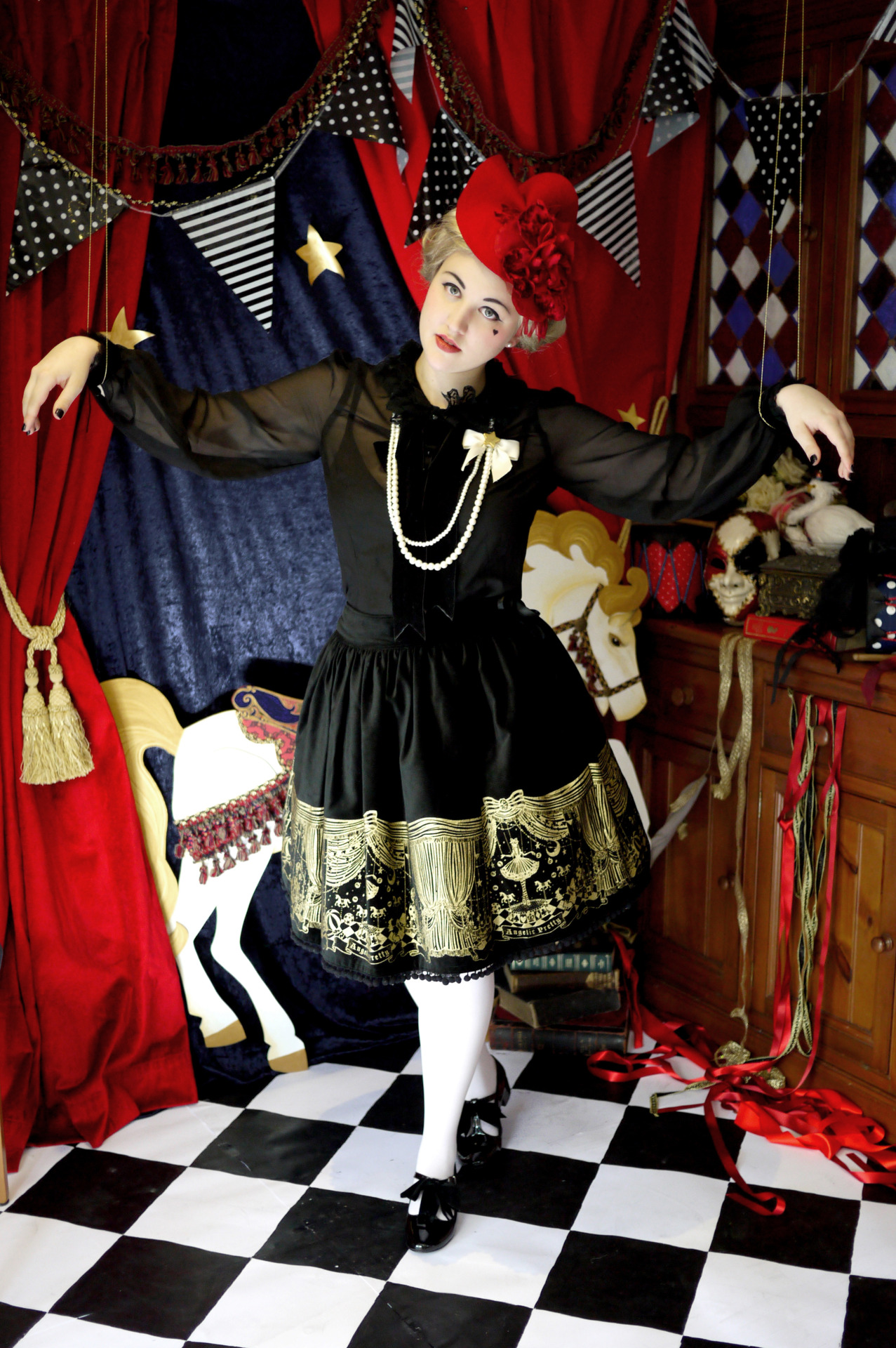 wisteria-bridge:  ‘Puppet Circus’ fashion shoot.The models are myself (black