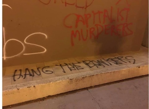 Anti-cop &amp; anti-capitalist graffiti seen around Eugene, Oregon following a protest on July 25, 2