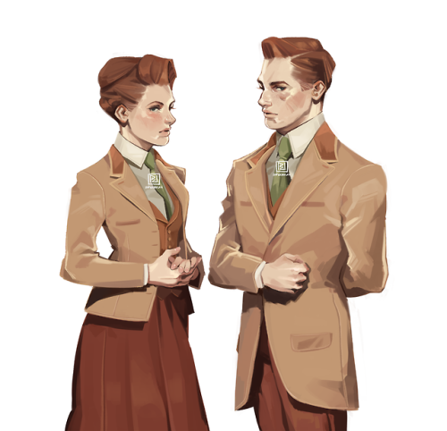 mhaikkun:heads or tails?(finally finished my leyendecker study of the lutece twins!!!!)