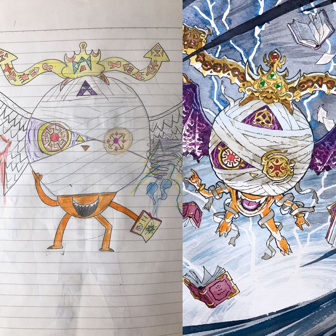 catchymemes:  Father uses sons’ drawings as inspiration for anime transformations