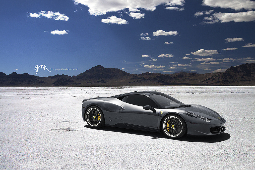 automotivated:  458 Italia | Bonneville Salt Flats (by Gabriel Milori) 