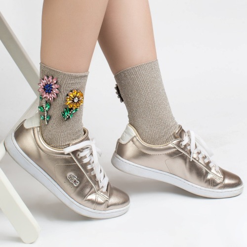 sosuperawesome:Embellished Socks Americano Crystals on Etsy