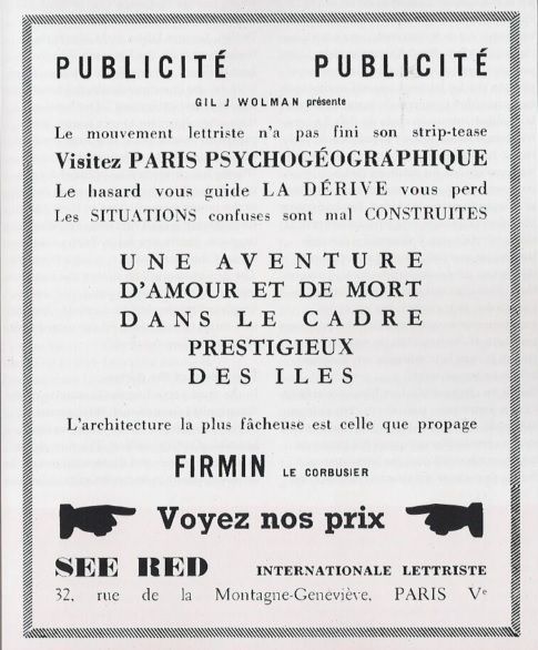Gil J. Wolman, Publicité, in Les Lèvres nues, n. 7, 1955.