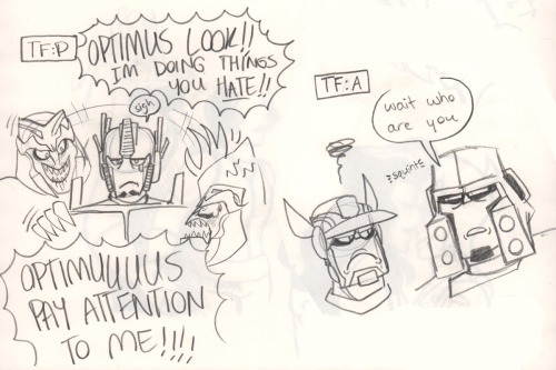 ask-dr-knockout:  nakklepiggy: compare and contrast (I haven’t actually watched TFP but………)    Other of these are absolute gold