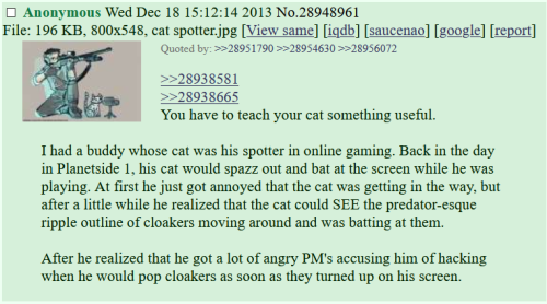 www-yahoo:spencerthespacer:captaincobaltblr:Hey wait a second, why did cats evolve to attack invisib