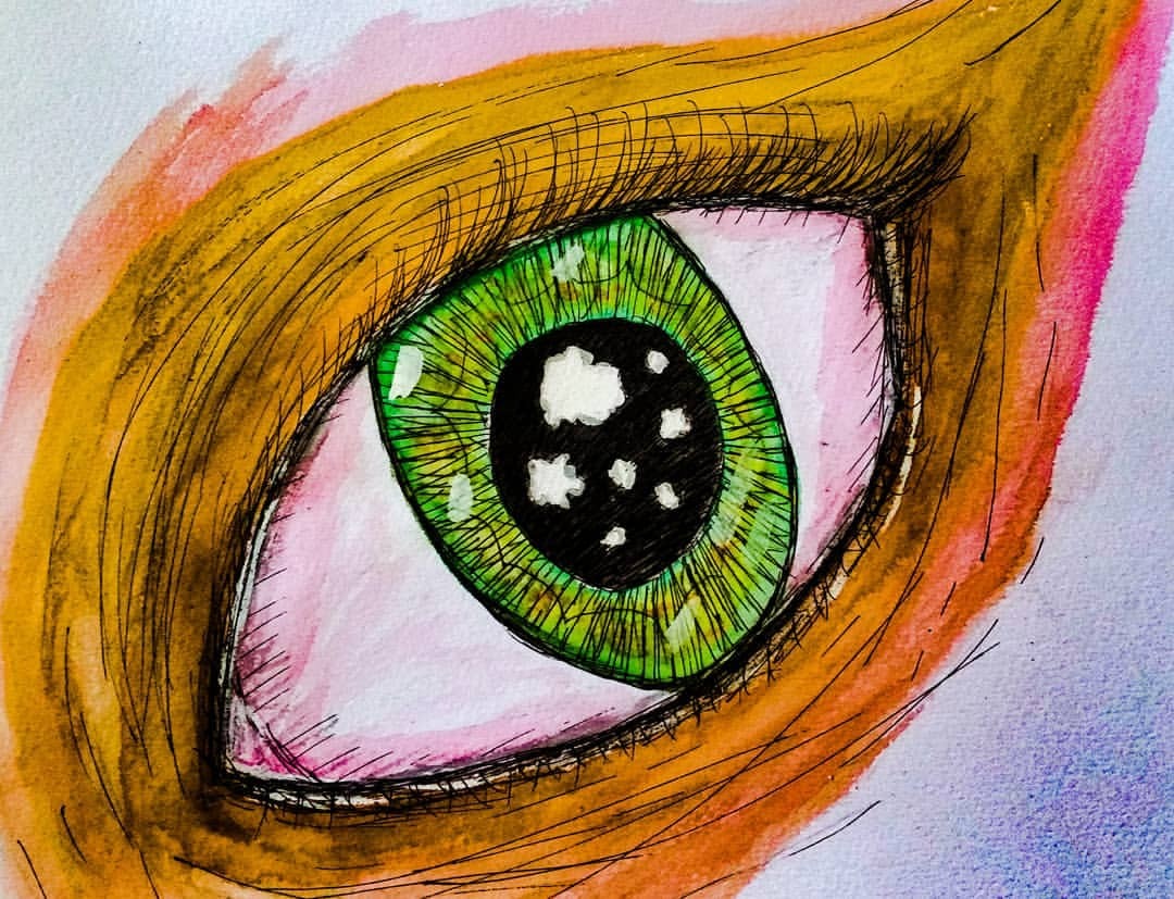 Resting Witch Face~ — Watercolor Eye - Green with orange specks If...