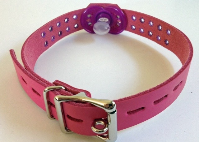 sarah-mae-jennings:  Handmade Pacifier Gag for your naughty Little.  https://www.etsy.com/listing/203321029/hot-pink-handmade-leather-pacifier-gag
