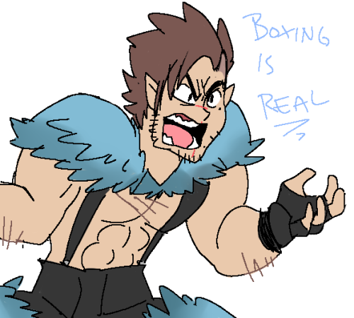 Jackson my half elf heavy weight boxer for DND.  He’s like a wrestler persona.