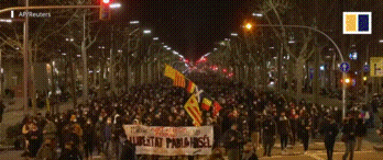 kropotkindersurprise:February 16/17, 2021 - Thousands demonstrated and rioted in cities across Spain