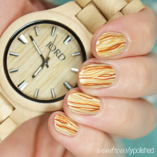 JORD Fieldcrest in Maple up on the blog today with some matching woodgrain nail art! http://www.won