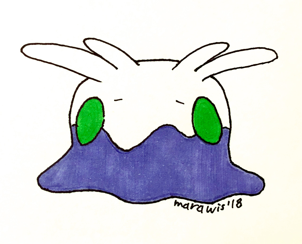 marawis: PokeInktober 2018 | Day 27: Pseudo Goomy is sleeping. Ssshhh. 