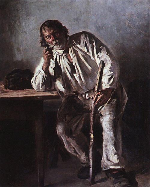 artist-makovsky:Old man with a pipe, 1881, Vladimir Makovsky