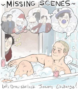 letsdrawsherlock:   January Challenge: BBC Sherlock’s missing scenes! (example art by reapersun) ~Ends January 31st~ Our first big challenge of 2014 is Missing Scenes! These are scenes that were mentioned at some point or other anywhere in the BBC canon,