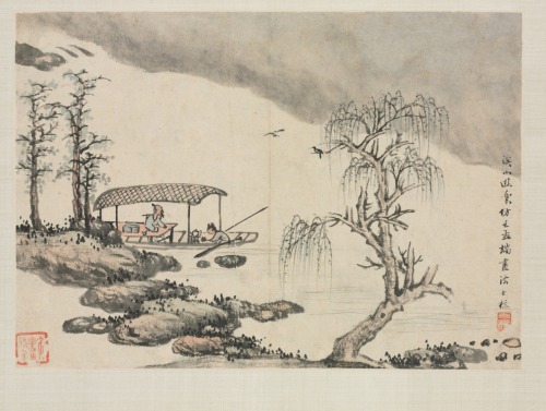 Landscape Album in Various Styles: Pleasure in a Mountain Brook, Zha Shibiao, 1684, Cleveland Museum