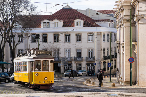 Lisbon - Tram No. 28 crawling uphill by Rosarian49 on Flickr.