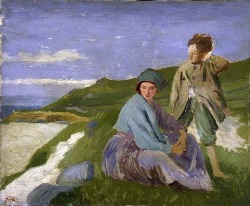 Augustus John (Tenby 1878 - Fordingbridge 1961); David and Dorelia in Normandy, 1908; oil on canvas laid down on millboard