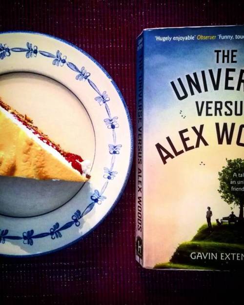 What breakfast on #Sunday is supposed to look like - strawberry cake featuring a good book. . . . 