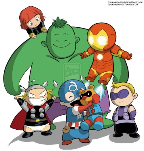 howd-you-get-out-of-the-wormhole: got-avengers: Baby Avengers Assemble!!!! i actually squealed from 