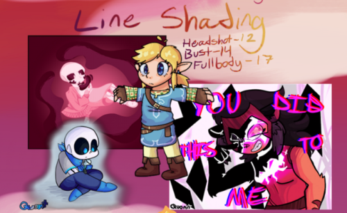 quonitsartblog:I made a commission sheet because I’m selling stuff now yaayyyy75% of all funds are g