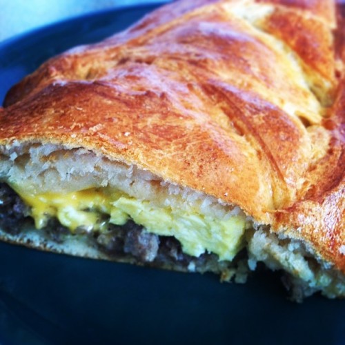 Some days just demand sausage, eggs and cheese baked inside a fluffy pastry. #everyday