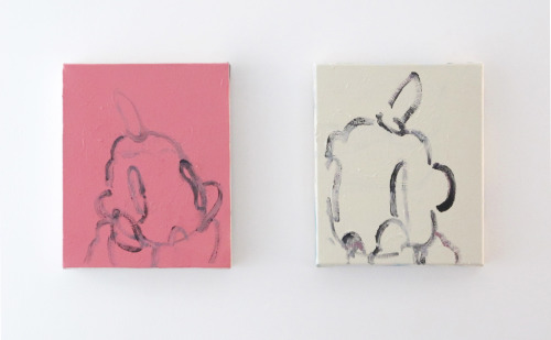 felixtreadwell:#1 ‘Shock Girl!’, acrylic &amp; spray paint on canvas, 35 x 30 cm#2 &