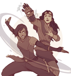 jayylart:  Closeup of Korra and Asami sketches