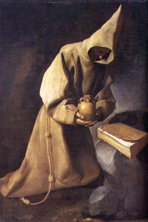 Meditation of St. Francis, 1632, Francisco de ZurbaranMedium: oil,canvashttps://www.wikiart.org/en/f