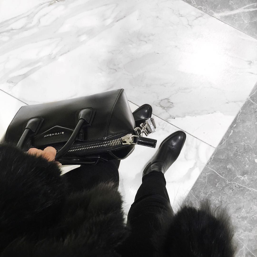 All black and fluffy today in Selfridges ⚫️ #saintlaurent #givenchy #black #fauxfur