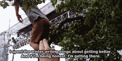 s0upycampbell:  The Wonder Years - Soupy flips from a tree at Riot Fest 
