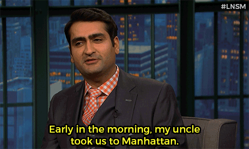 latenightseth:Sadly, Kumail’s first day in America set the bar too high.