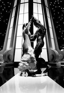 sallyhwkins:It was up to Luis Sequeira to design the elaborate ball gown Hawkins wears in the scene.