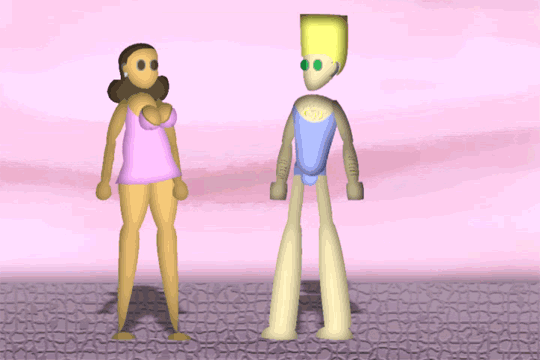 Animated groin kick