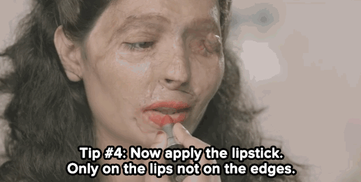 uontha: stylemic: Watch: This striking lipstick tutorial could help end acid attacks — with yo