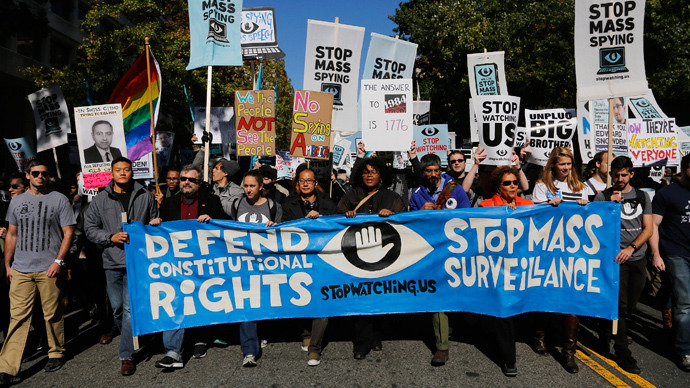 angelclark:  #StopWatchingUs Thousands Protest Against NSA Spying In DC (PHOTOS)
