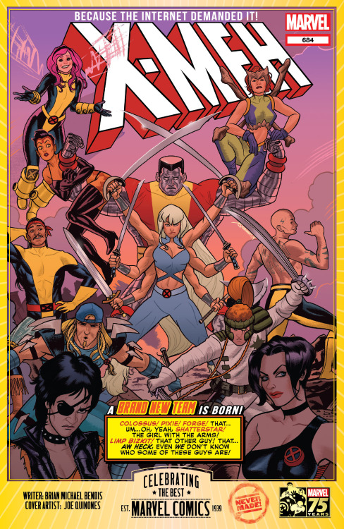 astonishingx: X-MEH by Brian Michael Bendis and Joe Quinones Here&rsquo;s a false cover Brian an