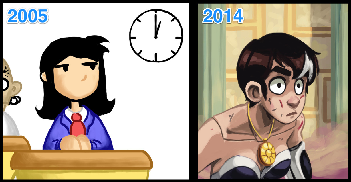 Throwback Thursday: Kim Ross in her first appearance in Dresden Codak vs. her most recent.