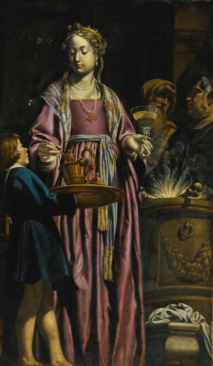 Artemisia drinking wine mixed with the ashes of her husband, Mausolus.Oil on Canvas.139.7 x 83.8 cm.