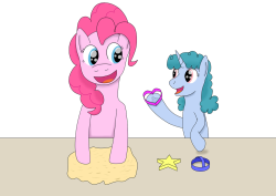 allonso-s-evil-lair:Can we make some for Daddy?   And next we have the first of the PokeyPie children, Cupcake Quartz.I got the inspiration for Cupcake from g1 Cupcake.This young filly loves baking, especially if she can do it while spending time with