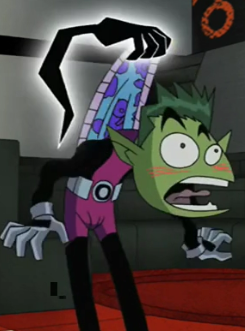 From The Teen Titans Episode Titans East Where Beast Boy Glues Raven’s Hands To