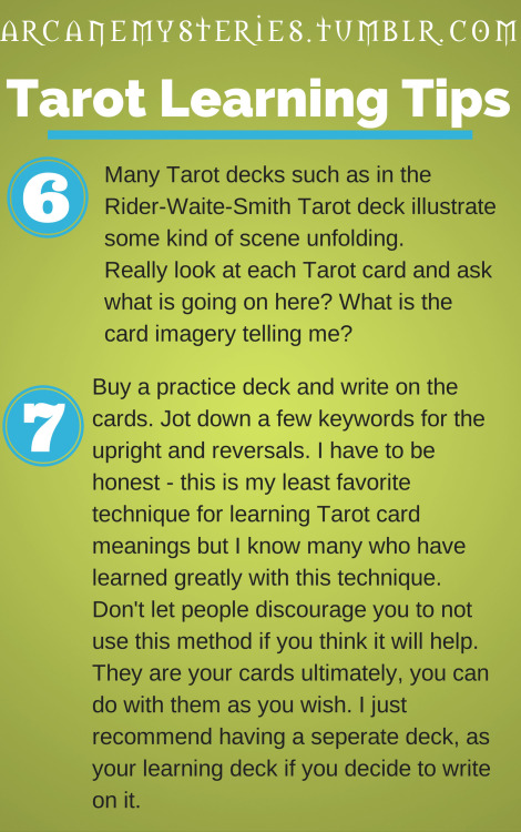 arcanemysteries: Tarot Learning Tips.