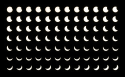 sunixzs:  84 minutes of solar eclipse on 20th of march 2015Horizontally there is one minute between the exposures. Vertically there are 12 minutes between the exposures.84 Minuten der Sonnenfinsternis am 20. März 2015Horizontal liegt eine Minute zwischen