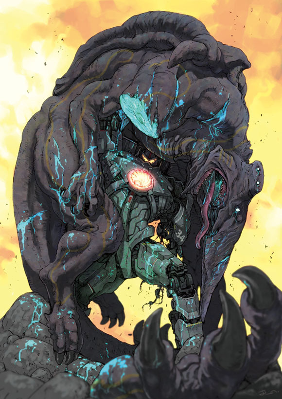 xombiedirge:  Gipsy Danger vs Knife Head by Tsutomu Ohno 