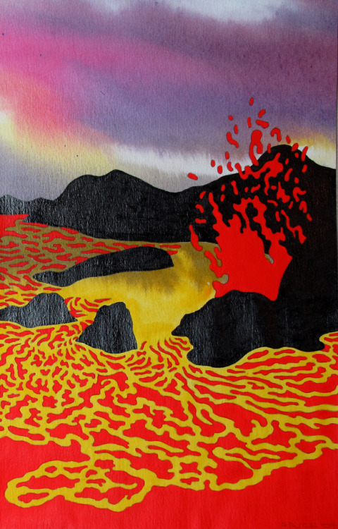 mrhoneybunny:  Ken Price “Hawaiian Lava Lake” 2004, acrylic on paper, 9″ x 6&q