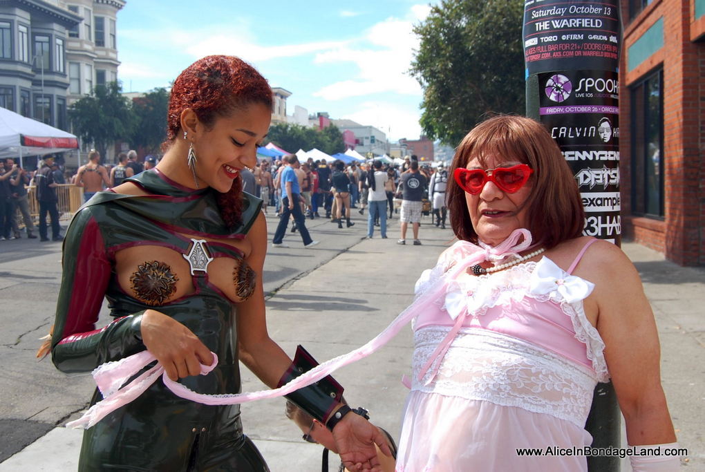 mistressaliceinbondageland: Mistress knows how to treat a sissy like Pinky at the